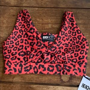 Beach Riot red leopard/cheetah sports bra